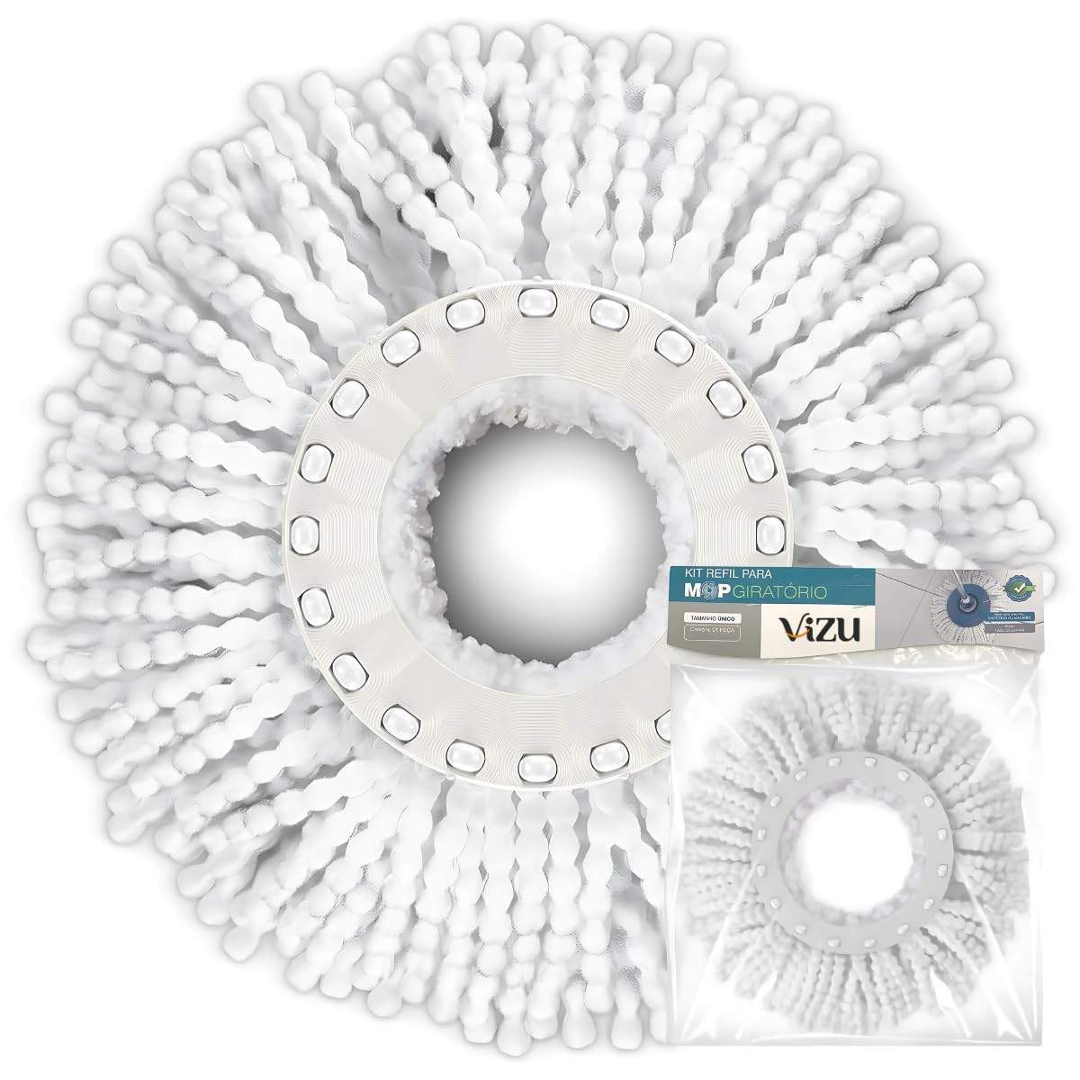 Refil de Microfibra para Mop Giratório 15,5 cm | Alta Absorção para Pisos Frios, Sintéticos e Madeira