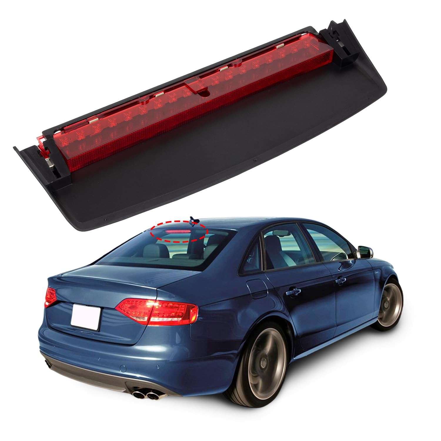 3ª Luz de Freio LED para Audi A4/S4 (2009-2015) - Segurança e Estilo Central Alto