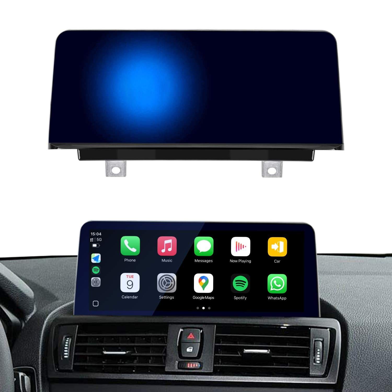 Tela HD Antirreflexo Azul 26cm para BMW Série 1 F20: CarPlay & Android Auto Sem Fio e Com Fio com Bluetooth OEM