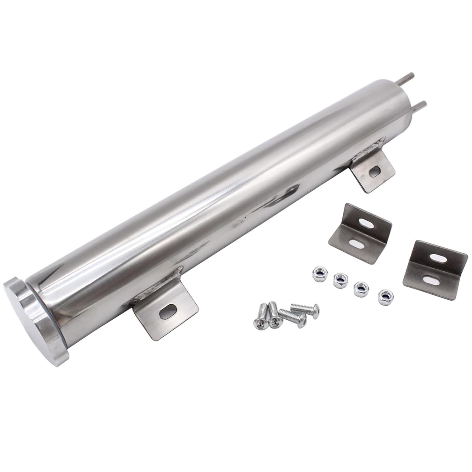 Tanque de Expansão Radiador Universal 5cm x 33cm - Aço Inox Polido para Captura de Fluido