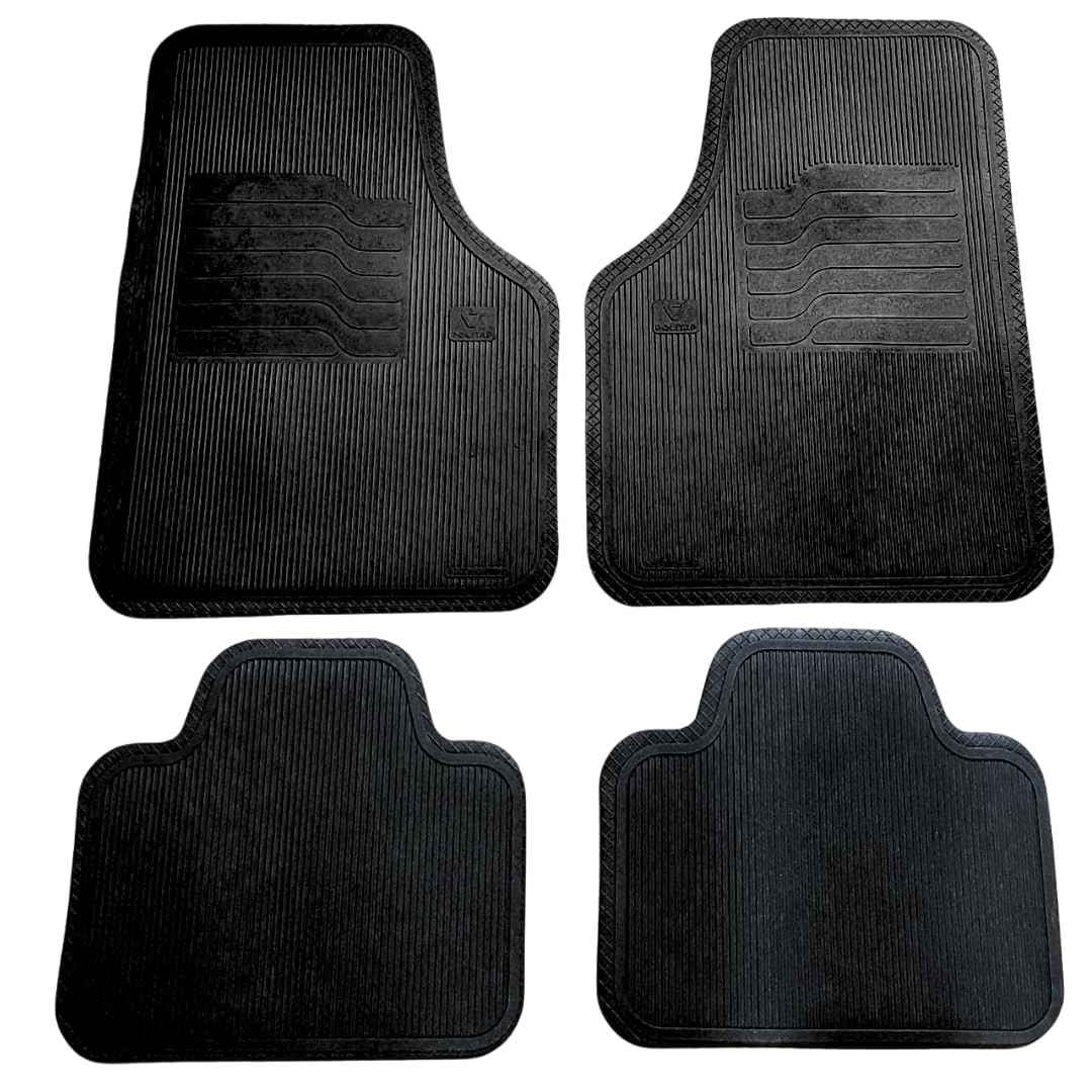 Kit 4 Tapetes Automotivos Universais em Borracha Lavável - Encaixe Perfeito para Todos os Carros