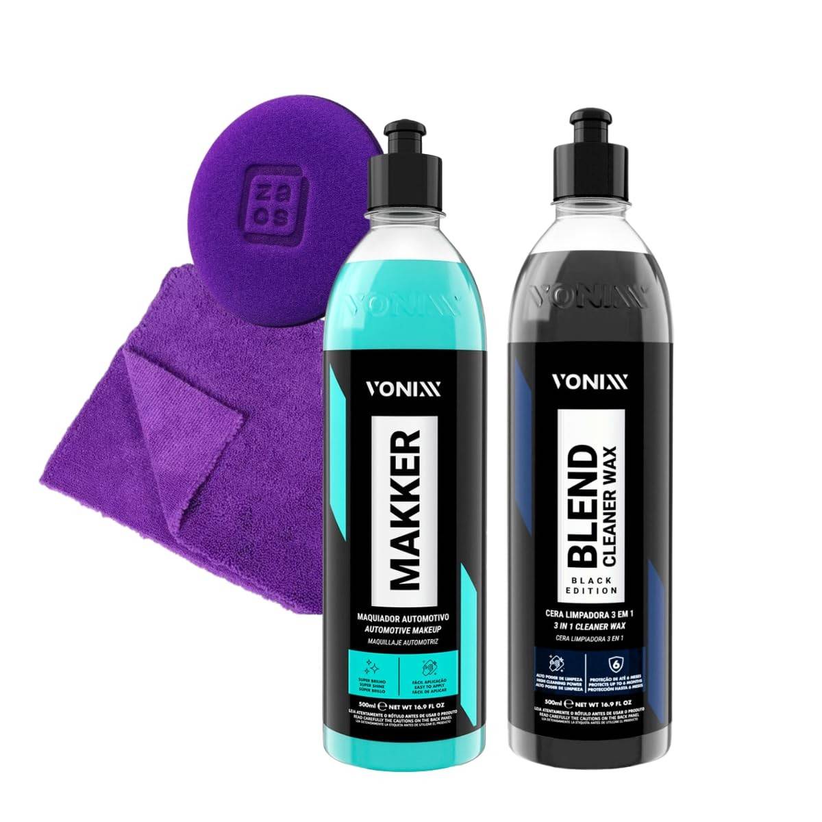 Kit Makker Maquiador Automotivo + Blend Cleaner Black Edition: Brilho e Proteção para Carros Escuros