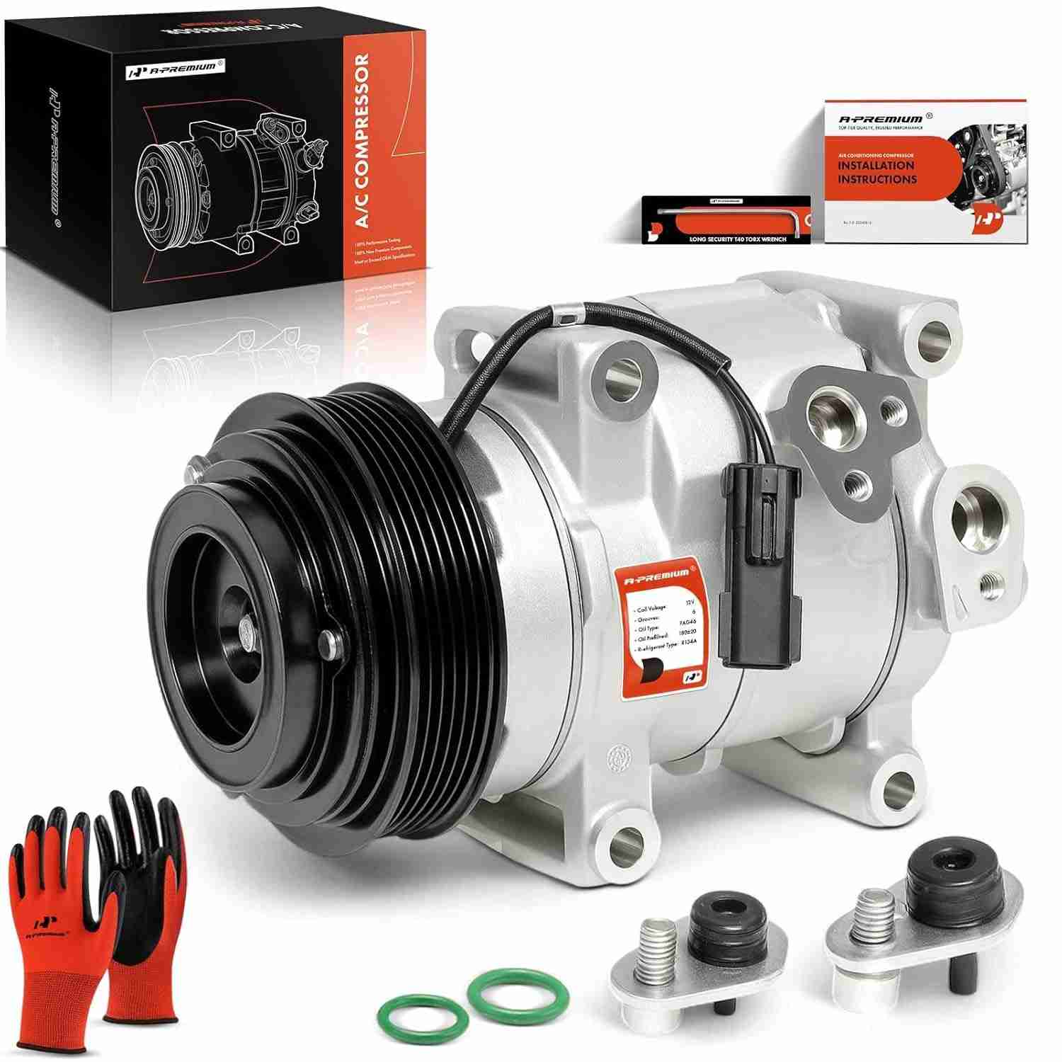 Compressor de Ar Condicionado A-Premium com Embreagem para Chrysler, Dodge e VW Routan