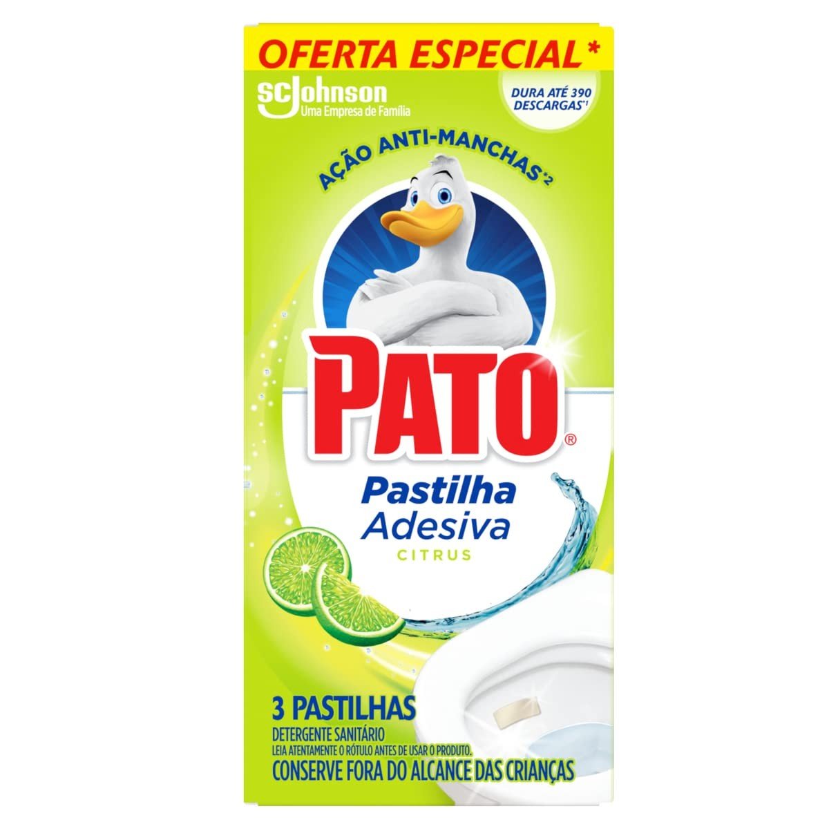 Pato Desodorizador Sanitário Citrus - Pastilha Adesiva com 3 Unidades
