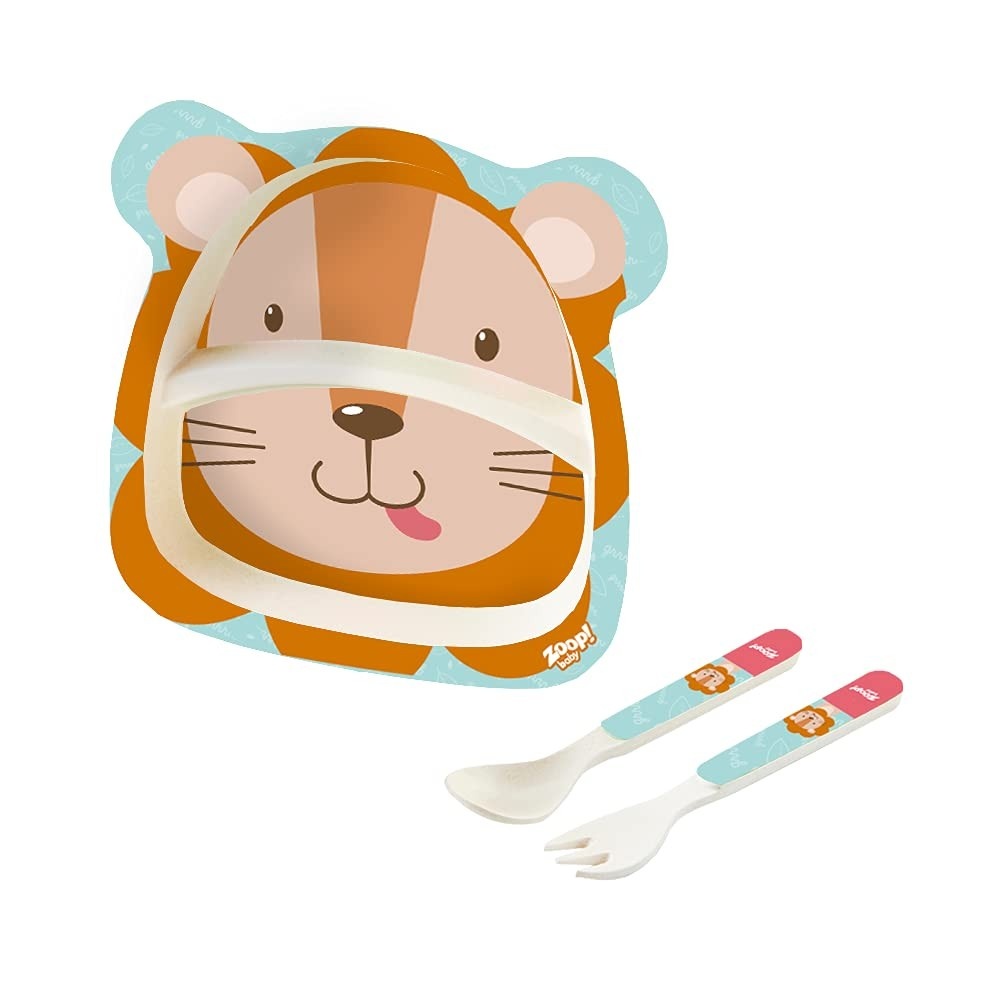 Zoop Toys Kit Alimentação Baby 3 Peças Leão - Seguro, Sustentável e Divertido para Bebês