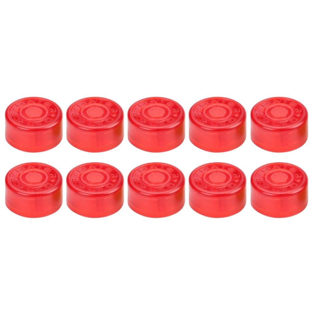 Kit 10 Botões Protetores Plástico Vermelho para Footswitch de Pedais