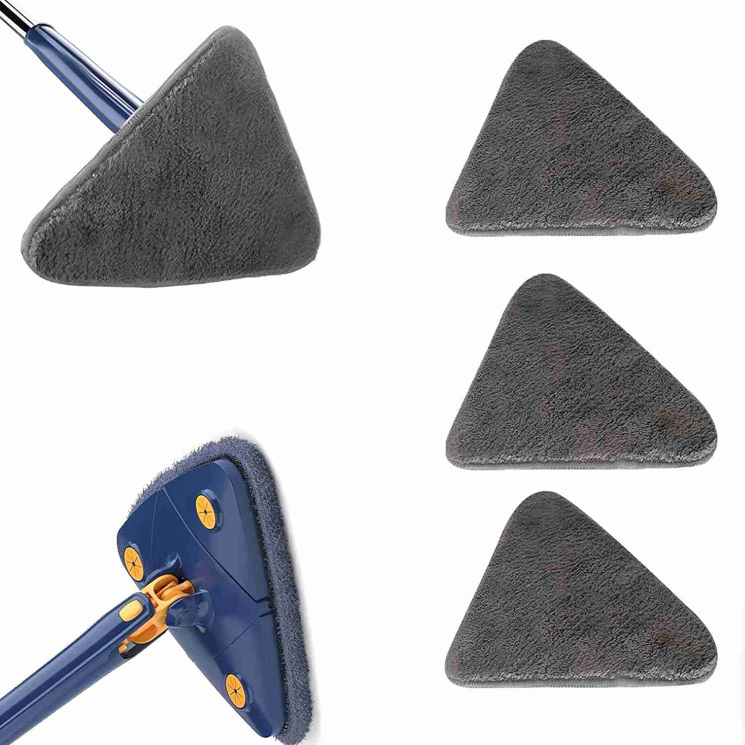 Kit com 3 Panos de Microfibra para Mop Triangular Giratório - Alta Performance e Durabilidade