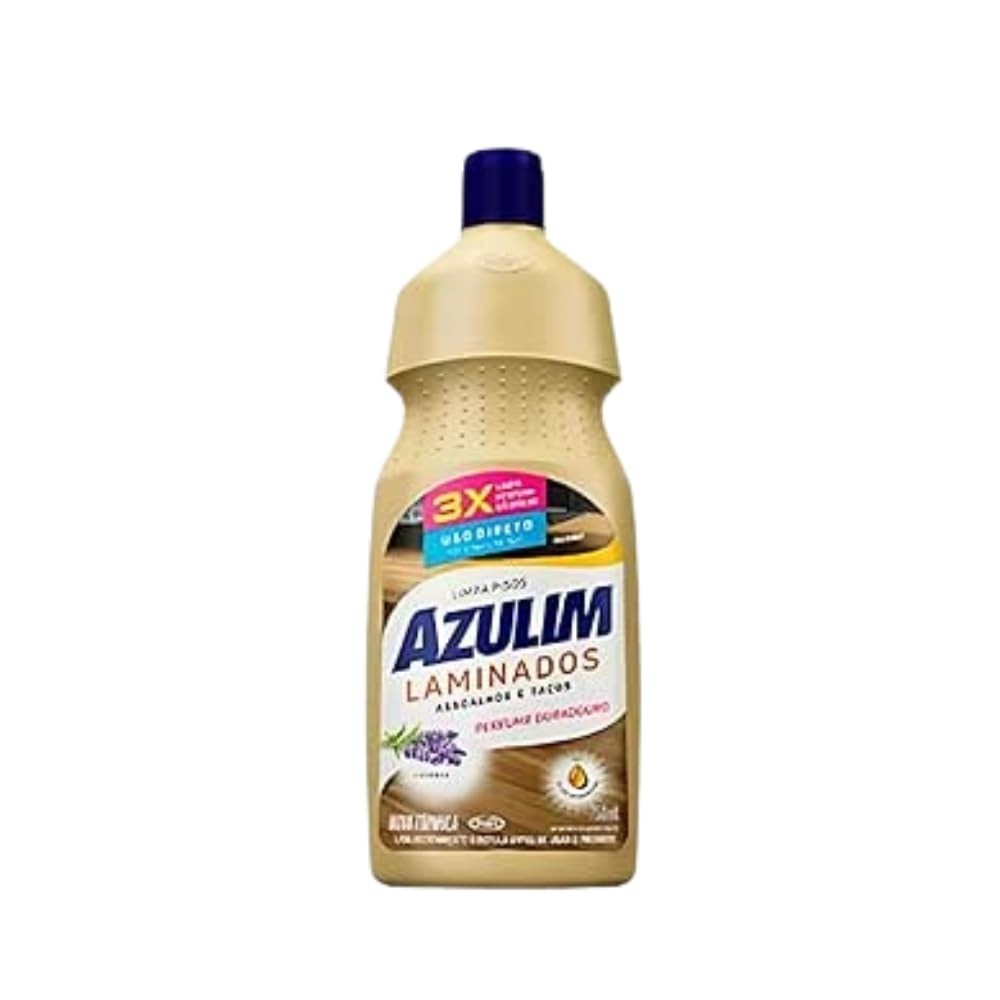 Limpa Pisos Laminados Azulim 750ml - Limpeza Profunda e Perfumada para Tacos, Assoalhos e Pisos de Madeira Verniz