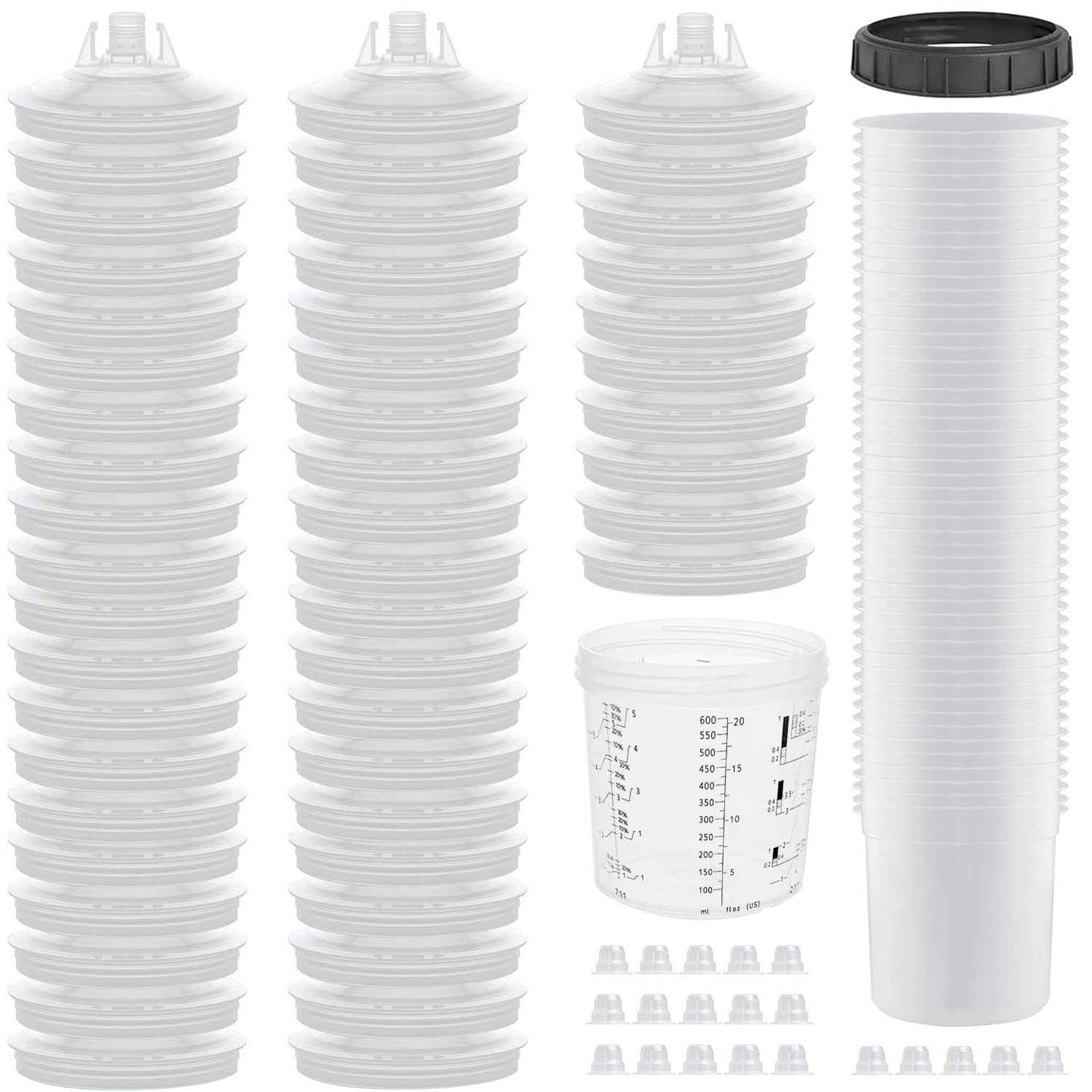 Copo de Mistura Descartável para Pistola de Pintura Automotiva – Kit com 50 Unidades 20 oz