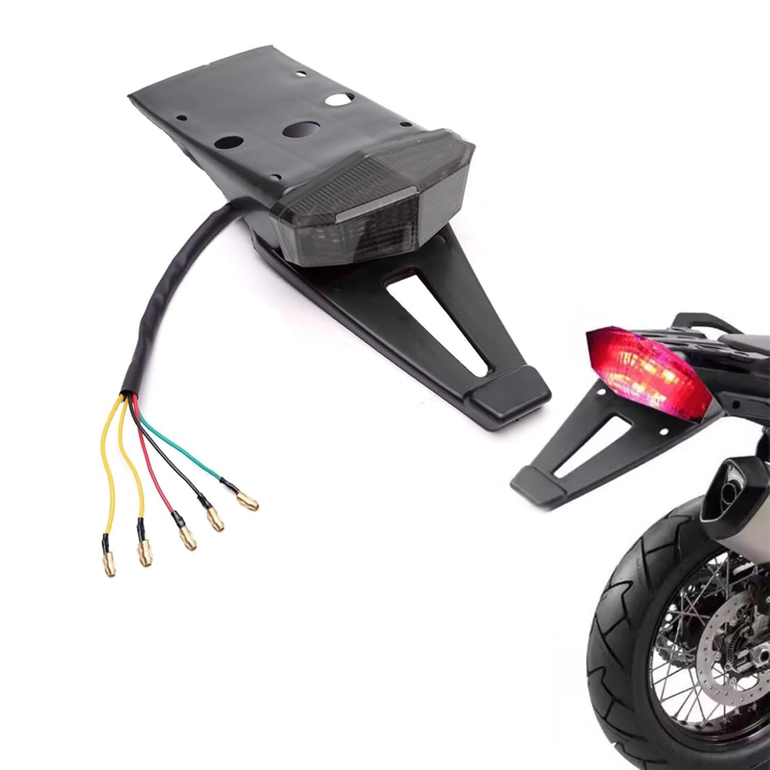 Lanterna Traseira LED Universal Moto Off-Road: Freio, Seta e Placa - Segurança e Estilo!
