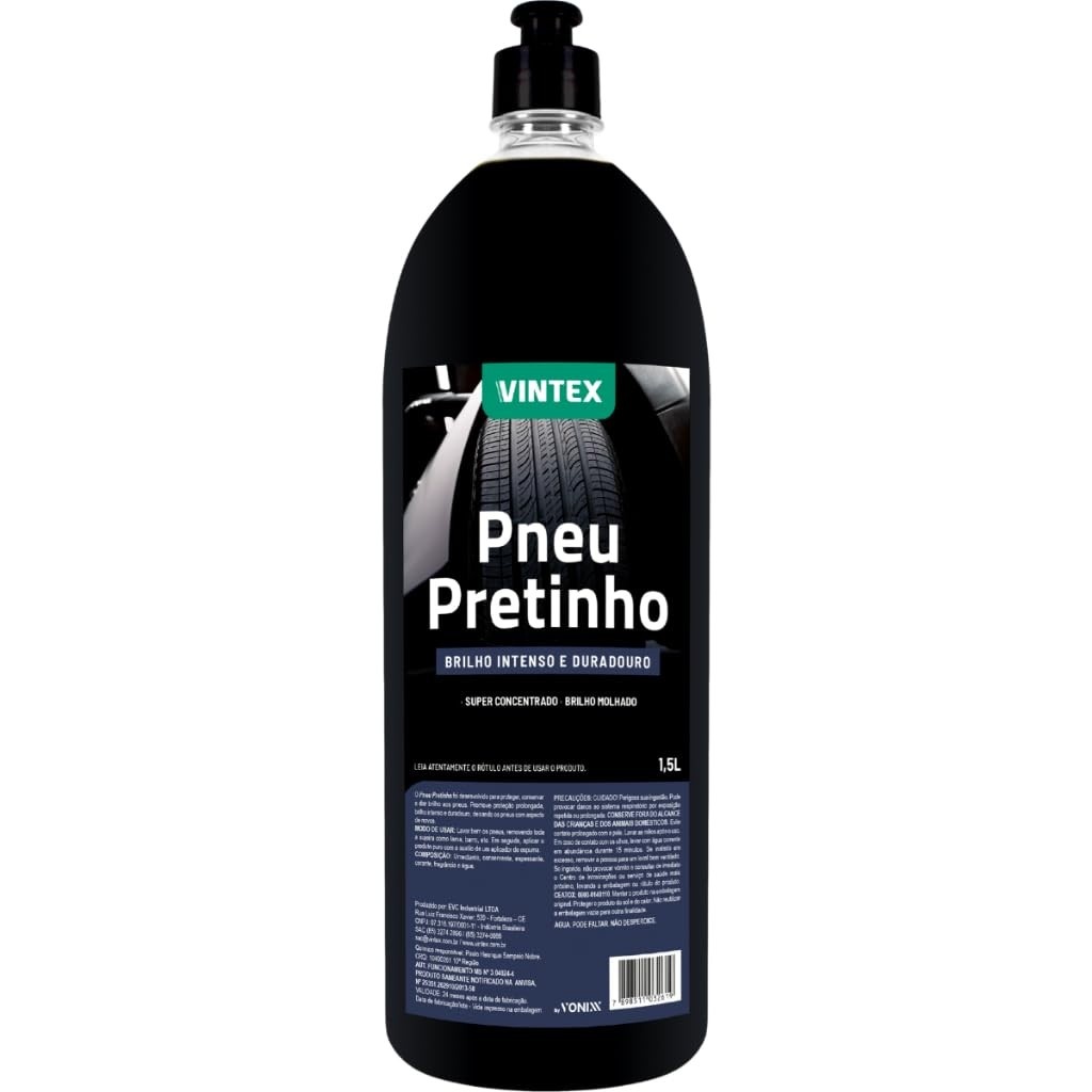 Pneu Pretinho Vintex 1,5L: Brilho Intenso e Proteção Duradoura para Seu Carro