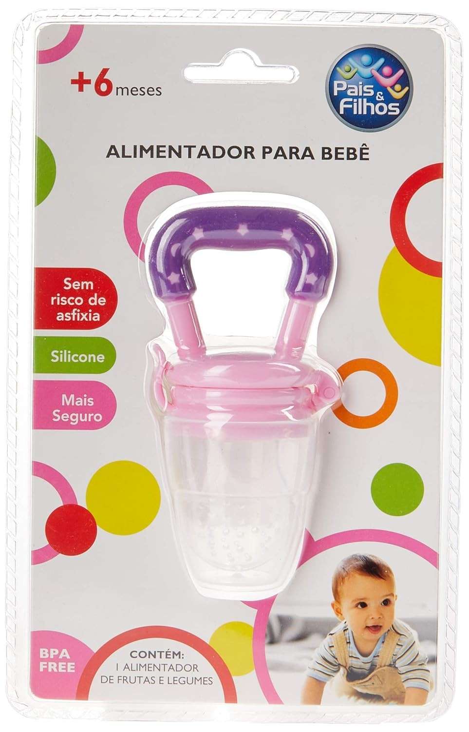 Alimentador de Silicone Rosa para Bebês - Seguro, Prático e Confortável
