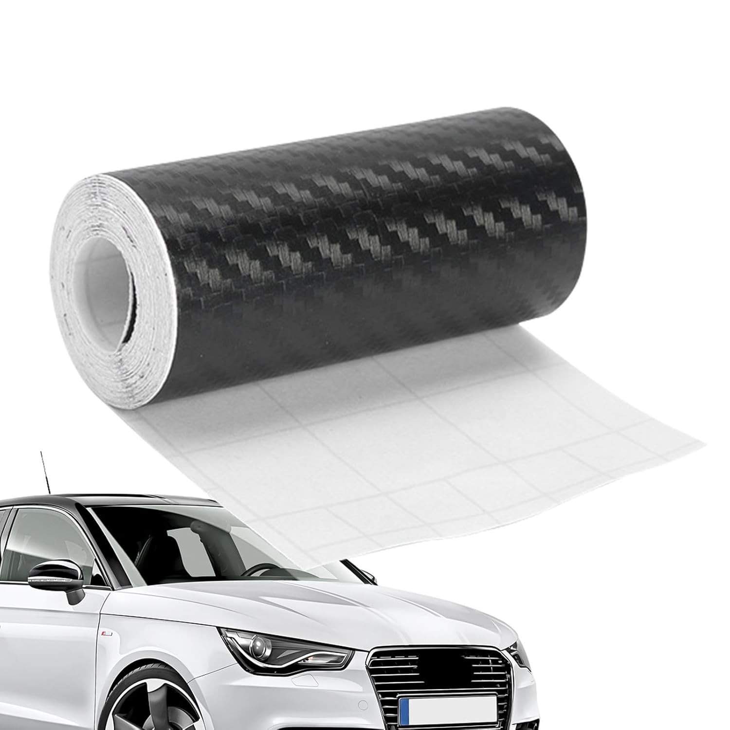 Envoltório de Fibra de Carbono para Carro - Proteção e Estilo com Adesivo Premium