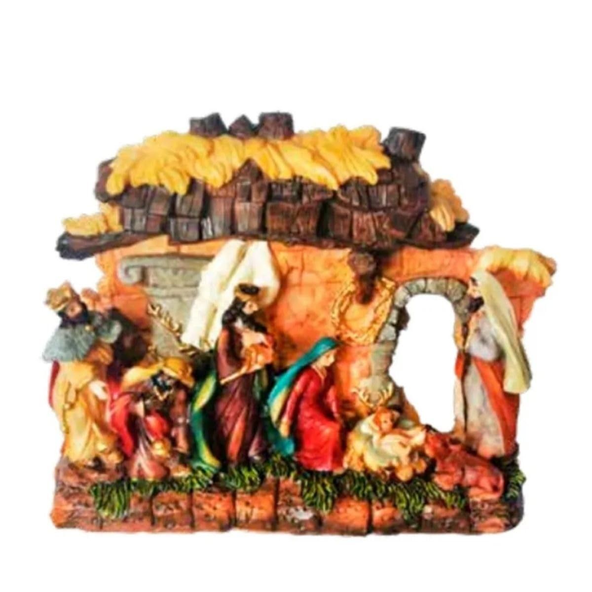 Presépio Natalino em Resina 21cm - Sagrada Família Luxo