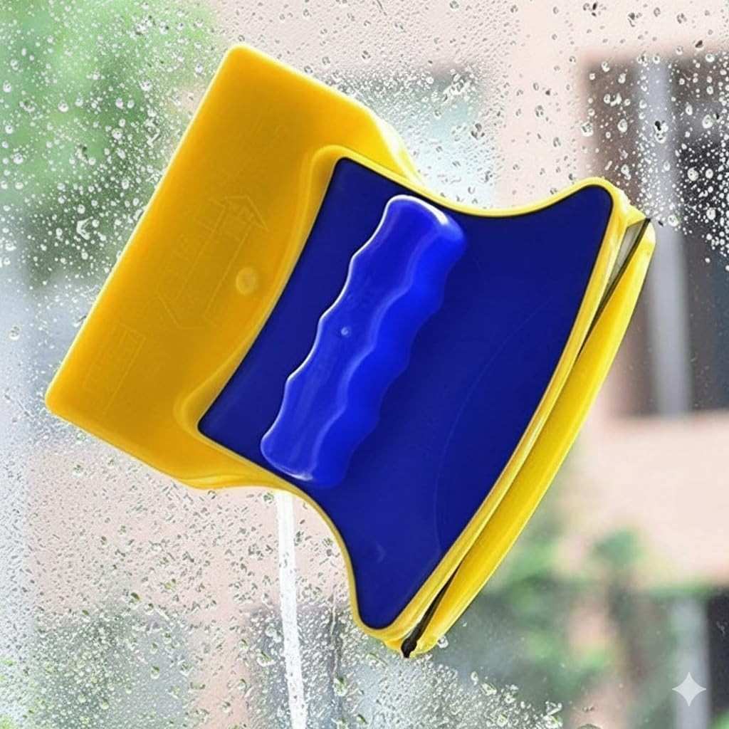 Limpador de Vidros Magnético Profissional - Dupla Face com Corda de Segurança