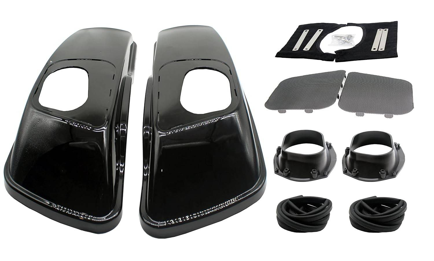 YHMOTO Tampas de Alforge Metal Preto 6x9" para Harley Davidson Touring - Estilo e Proteção Premium