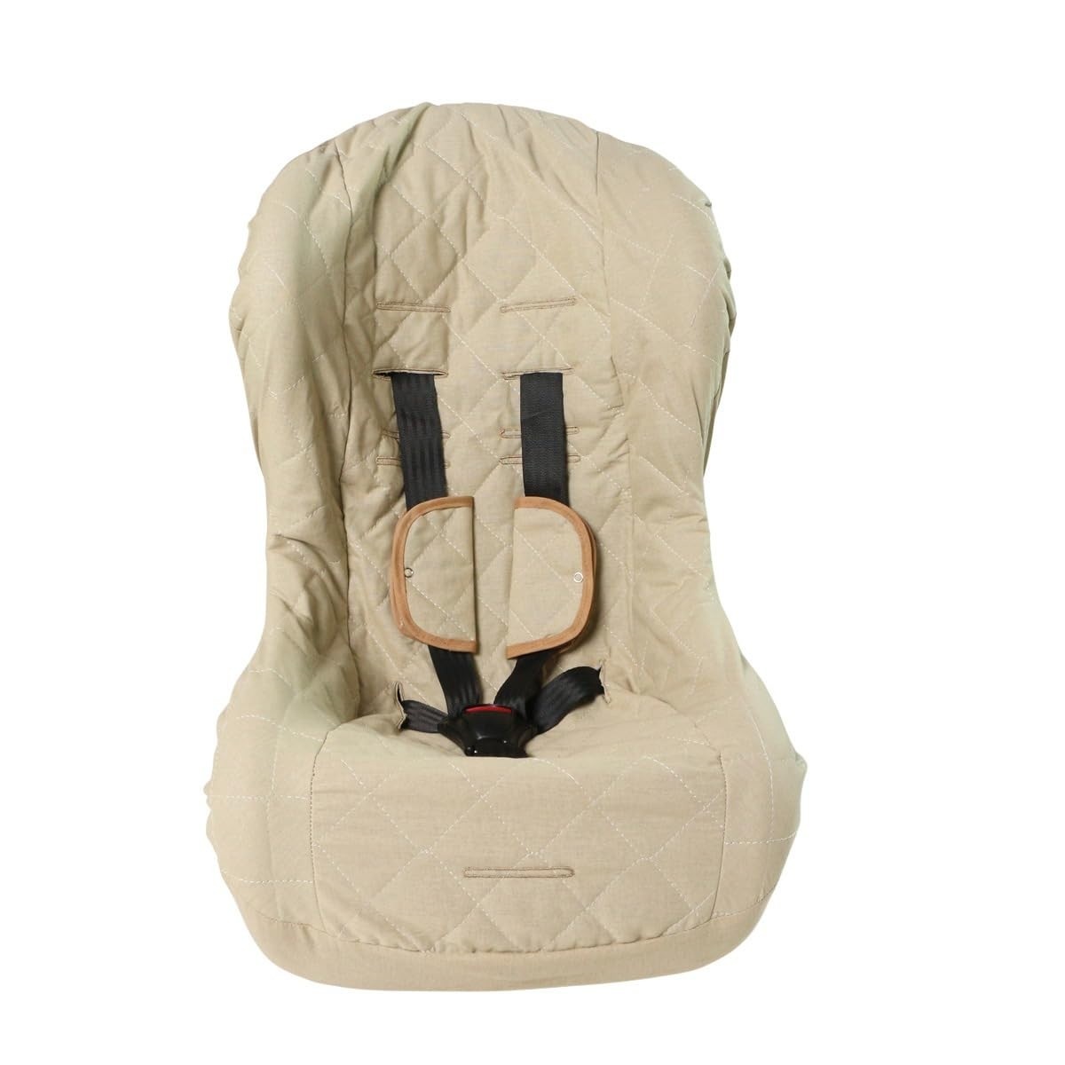 Kit 2 Capas Protetoras Algodão para Cadeirinha de Bebê - Conforto e Segurança (Caqui)