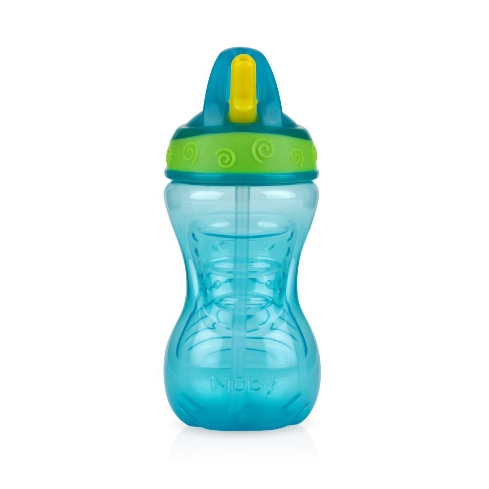 Nûby Copo com Canudo 300 ml – Verde Água | Prático, Ergonômico e à Prova de Vazamentos