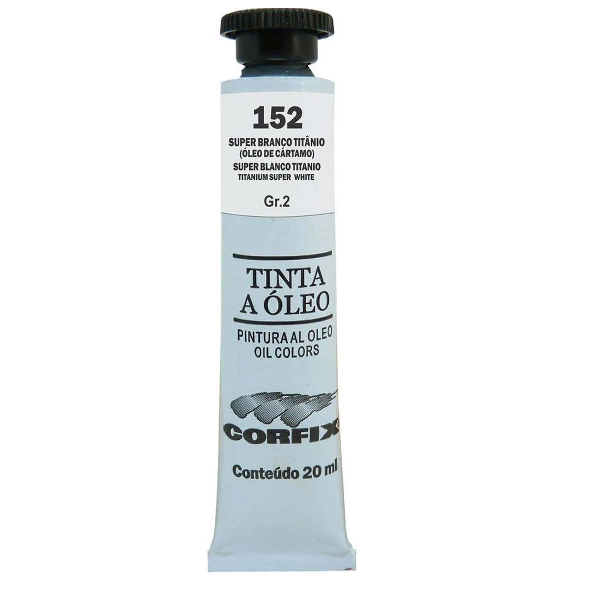 Tinta a Óleo Corfix 20ml Super Branco Titânio 152 - Qualidade Profissional