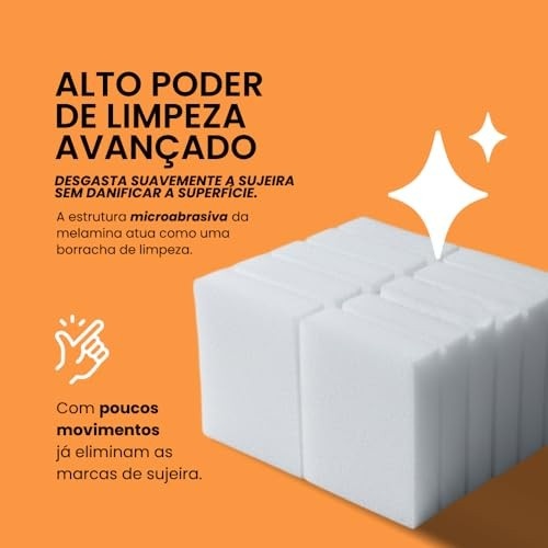 Kit com 10 Esponjas Mágicas de Melamina - Limpeza Profunda sem Produtos Químicos