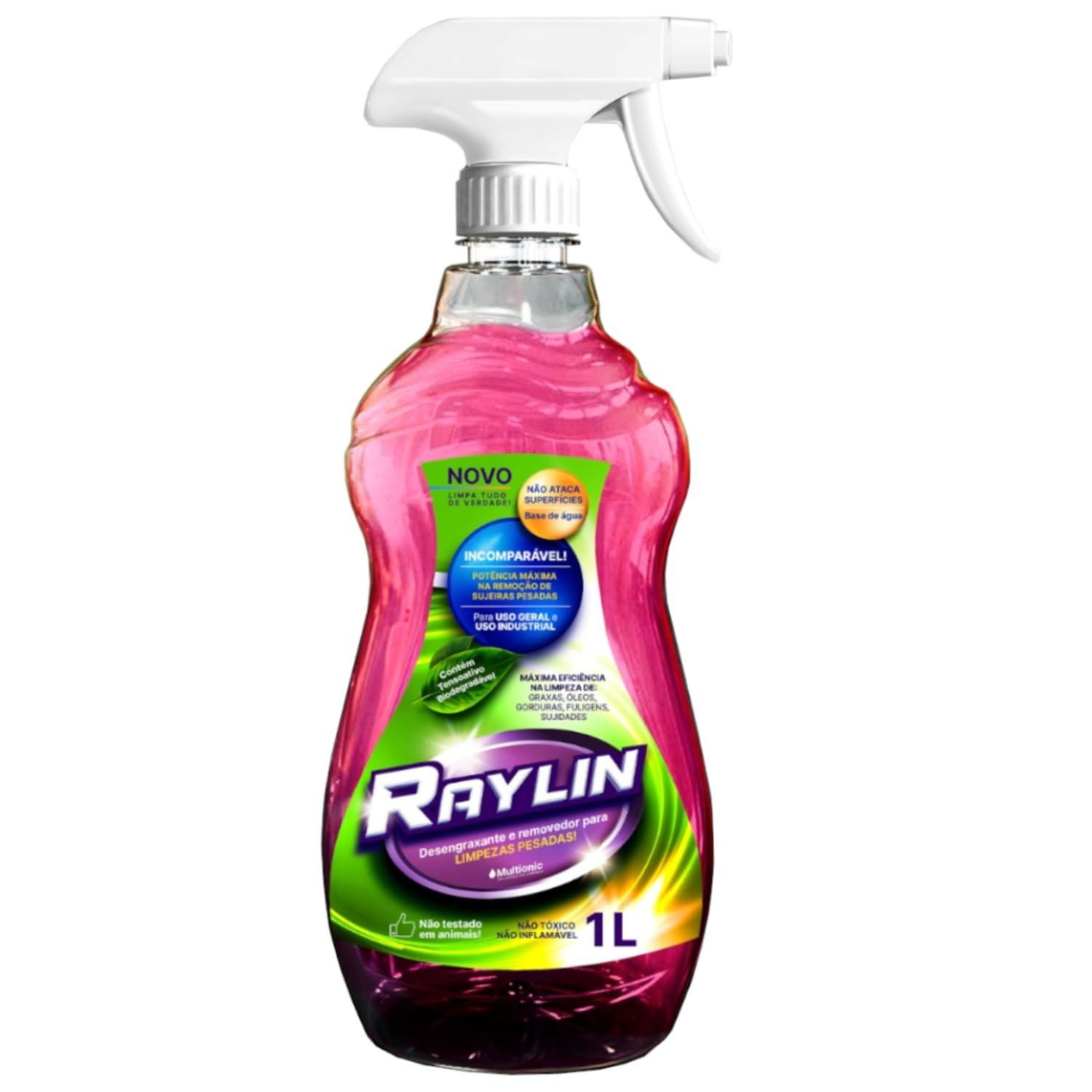 Desengraxante e Removedor Multiuso Limpeza Pesada 1L Raylin - Potente para Motores, Máquinas e Ferramentas