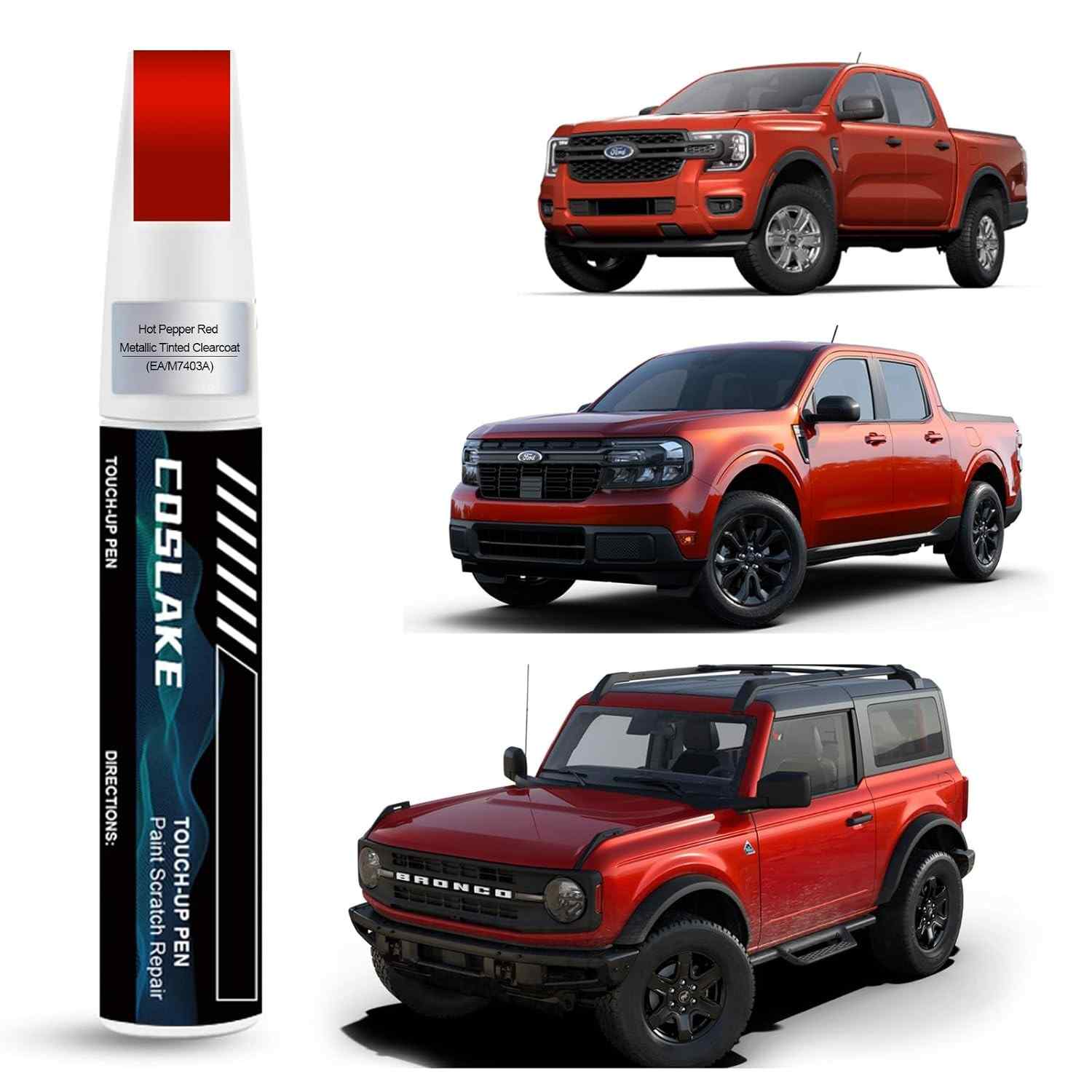 Caneta de Retoque Hot Pepper Red Metallic - Tinted Clearcoat para Reparos Automotivos