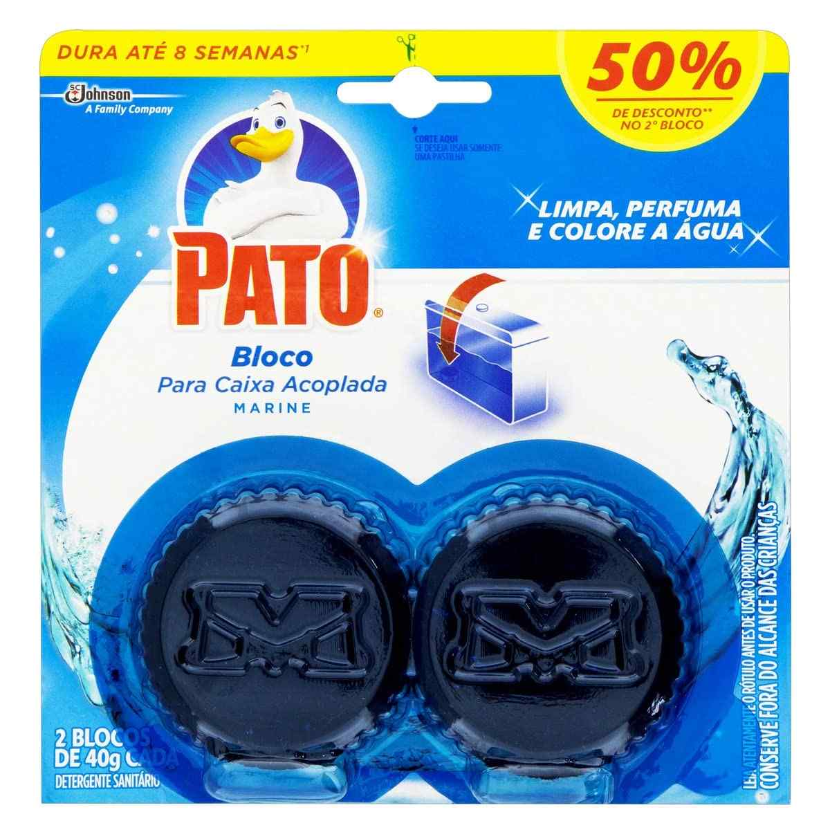 Pato Desodorizador Sanitário Marine - Caixa Acoplada com 2 Discos, Limpeza e Fragrância Refrescante