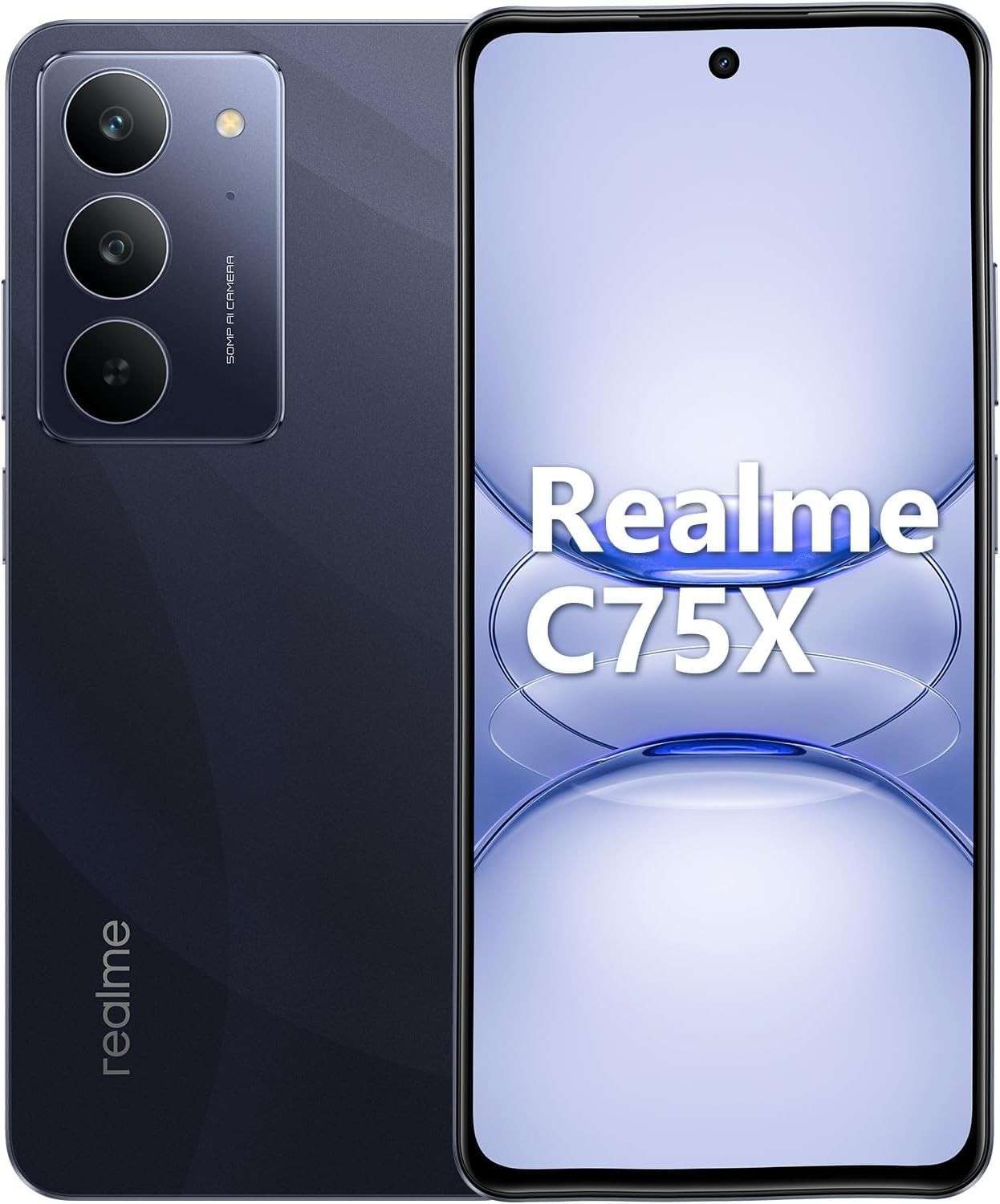 Celular Realme C75x 128GB Azul: Resistência IP69 e Carregamento Rápido 45W