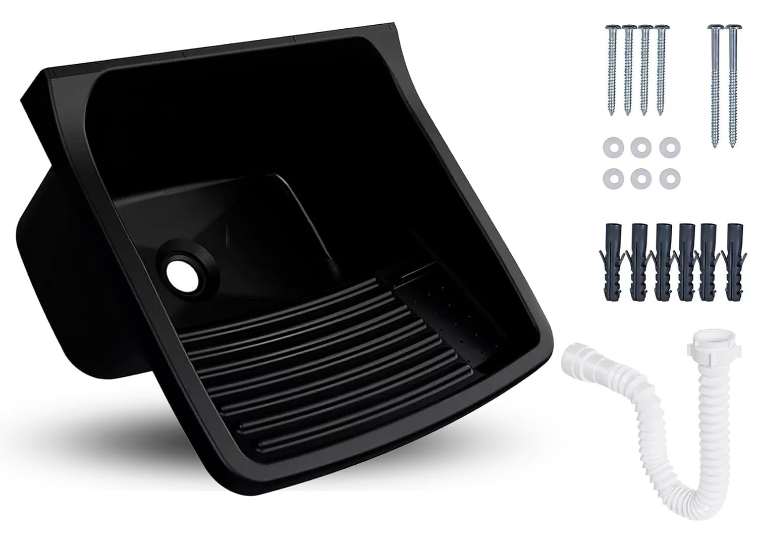 Tanque Plástico com Sifão Universal 24L - Lavanderia Resistente e Prático
