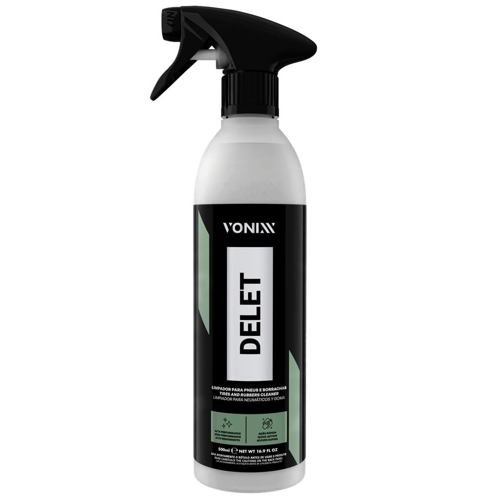 Vonixx Delet 500ML: Limpador Poderoso para Pneus e Borrachas - Revitalize seu Carro!
