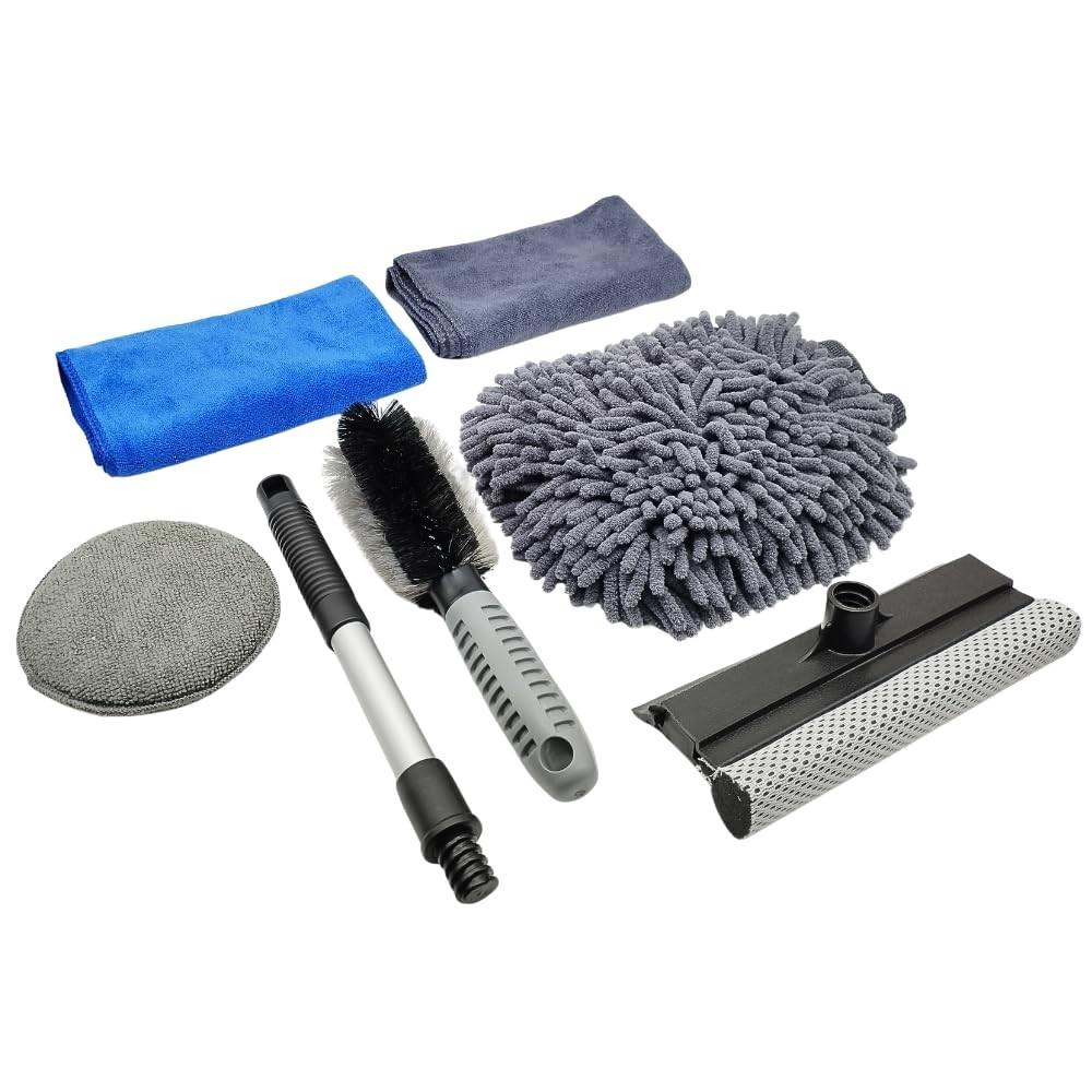 Kit Completo Limpeza Automotiva DOBB: Brilho Impecável com Escova de Rodas, Rodo e Mais!