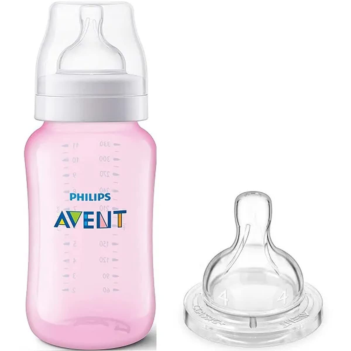 Mamadeira Anticólica 330ml Rosa com Bico 4 Philips Avent – Conforto e Segurança para Bebês