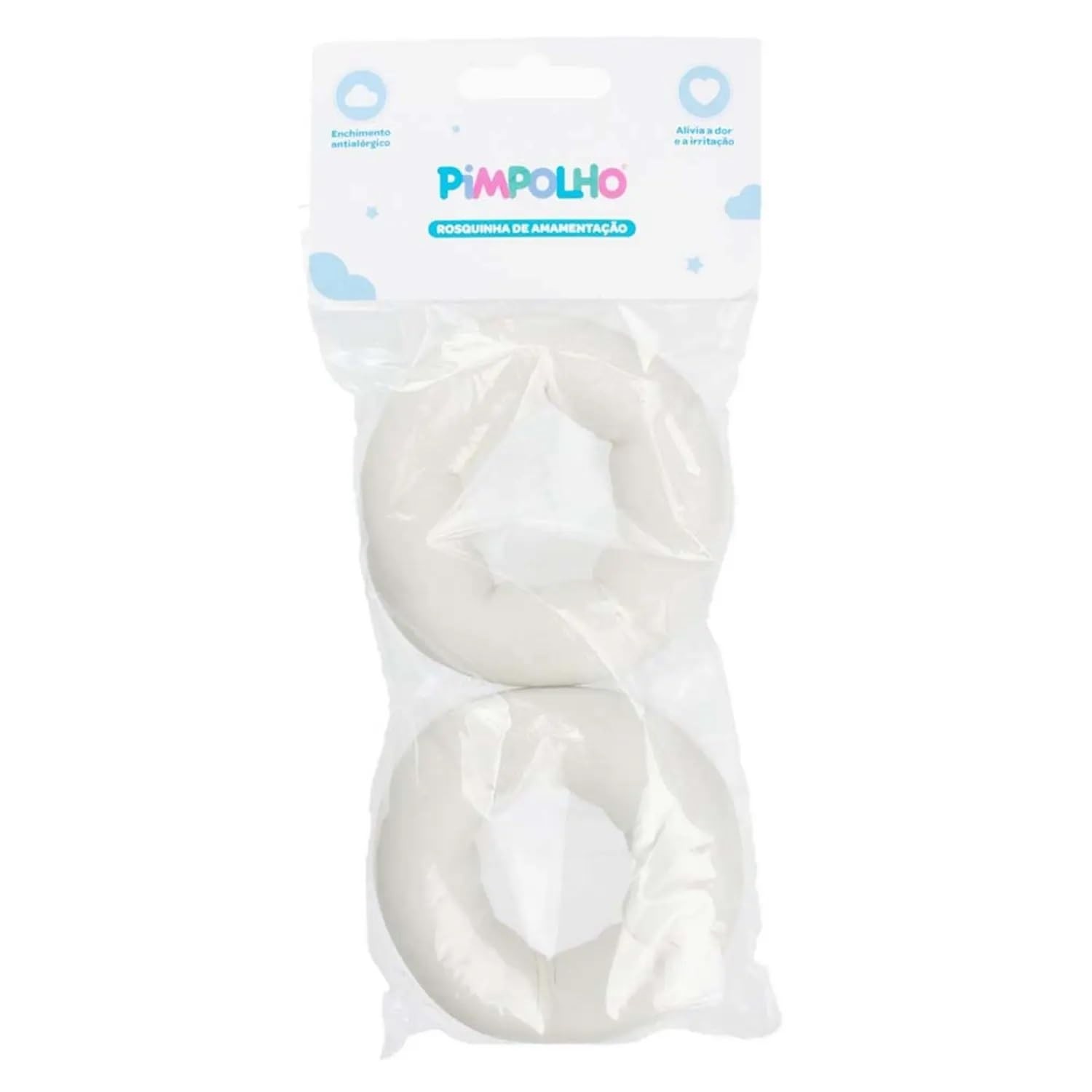 Pimpolho Rosquinha de Amamentação Confortável - Par de Protetores em Espuma Off White