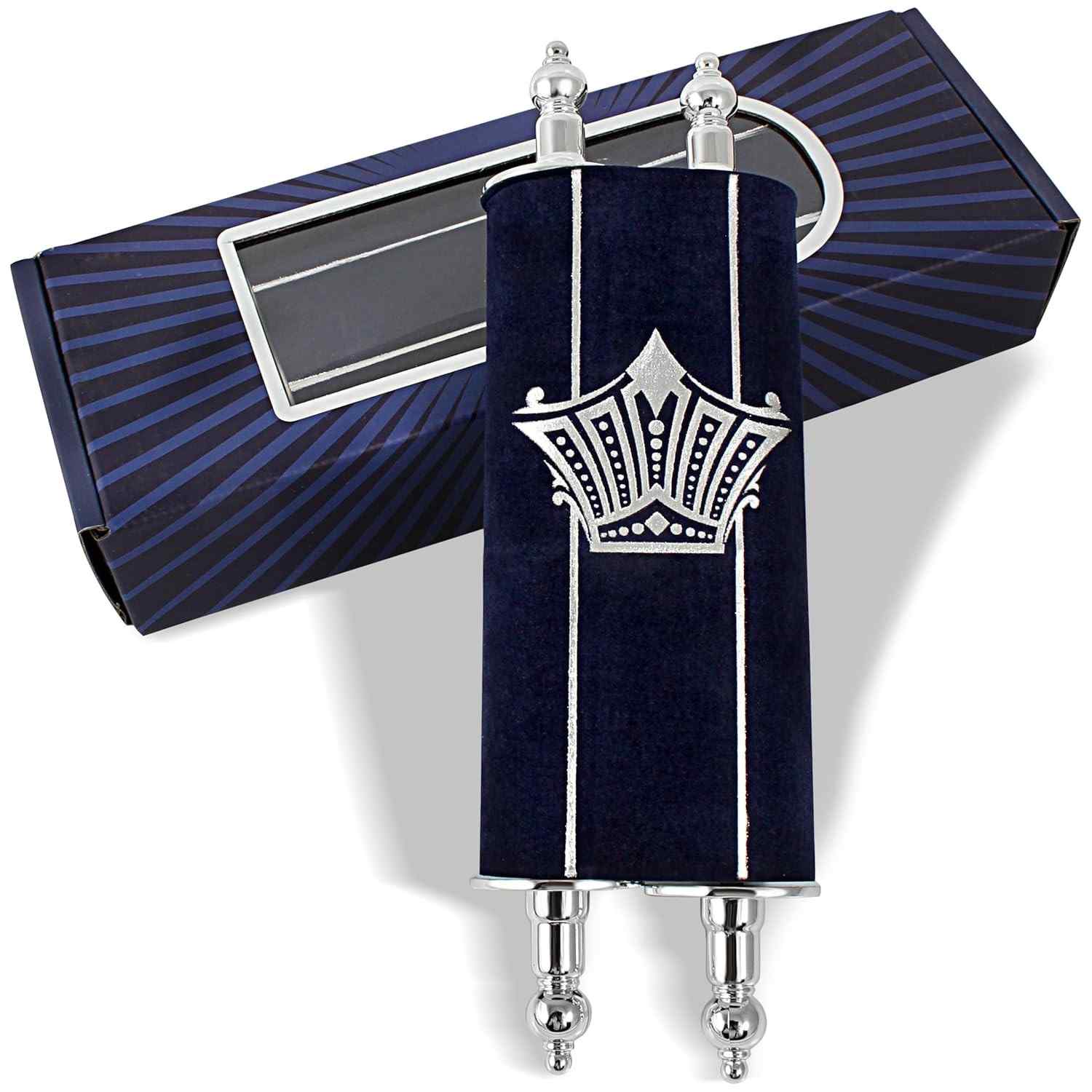 Sefer Torah Miniatura Judaica Completa - 20,3 cm com 5 Livros de Moisés - Presente Ideal para Bar/Bat Mitzvah