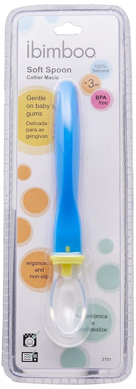 Colher de Silicone Flexível Ibimboo para Recém-Nascido - Segura, Macia e Livre de BPA