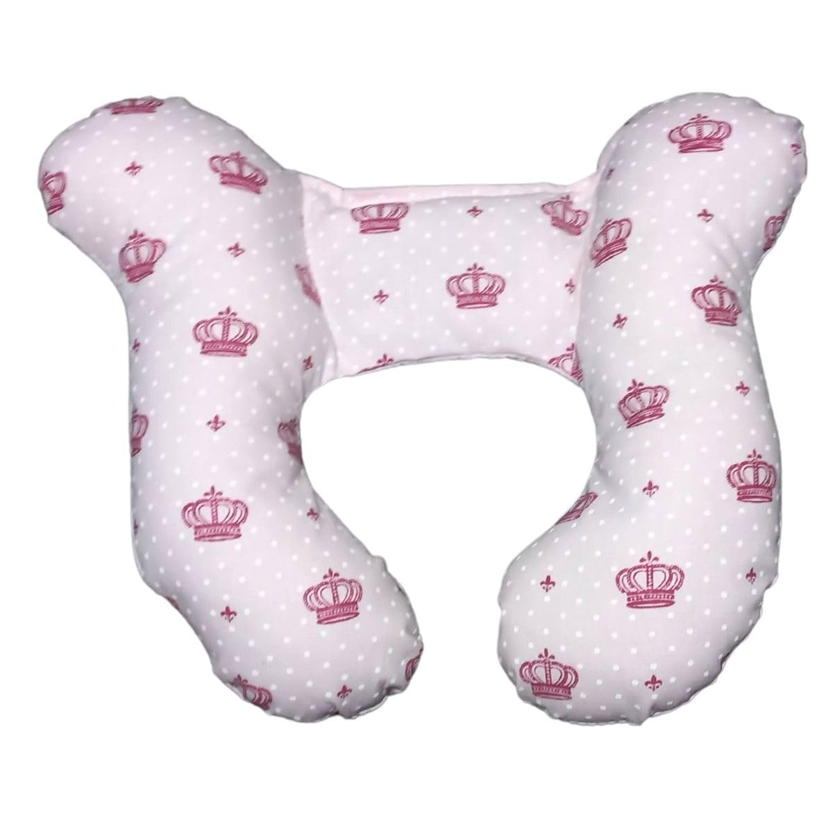 Almofada de Pescoço Bebê Coroa Rosa: Apoio e Segurança para Cadeirinha e Viagens