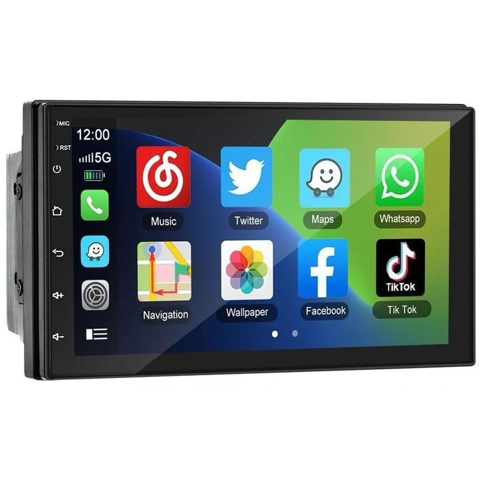 Central Multimídia Android 13 Slim 7" IPS: Conectividade Total com Carplay e Android Auto Sem Fio