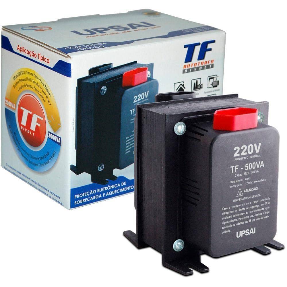 Autotransformador UPSAI TF-500 500VA com Sensor Térmico: Segurança e Versatilidade para Sua Casa!
