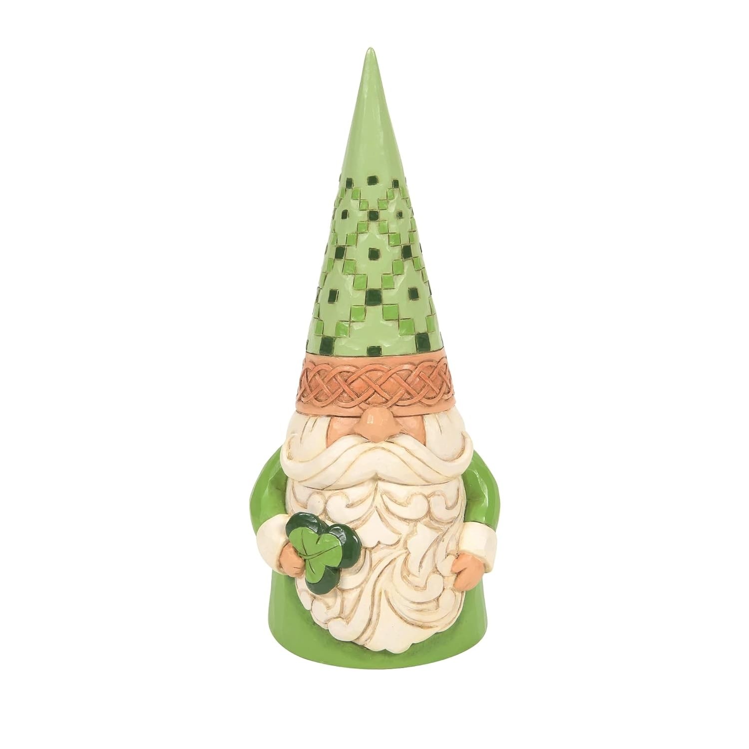Estatueta Jim Shore Heartwood Creek - Gnomo Irlandês com Trevo, 17 cm, Verde Multicolorido