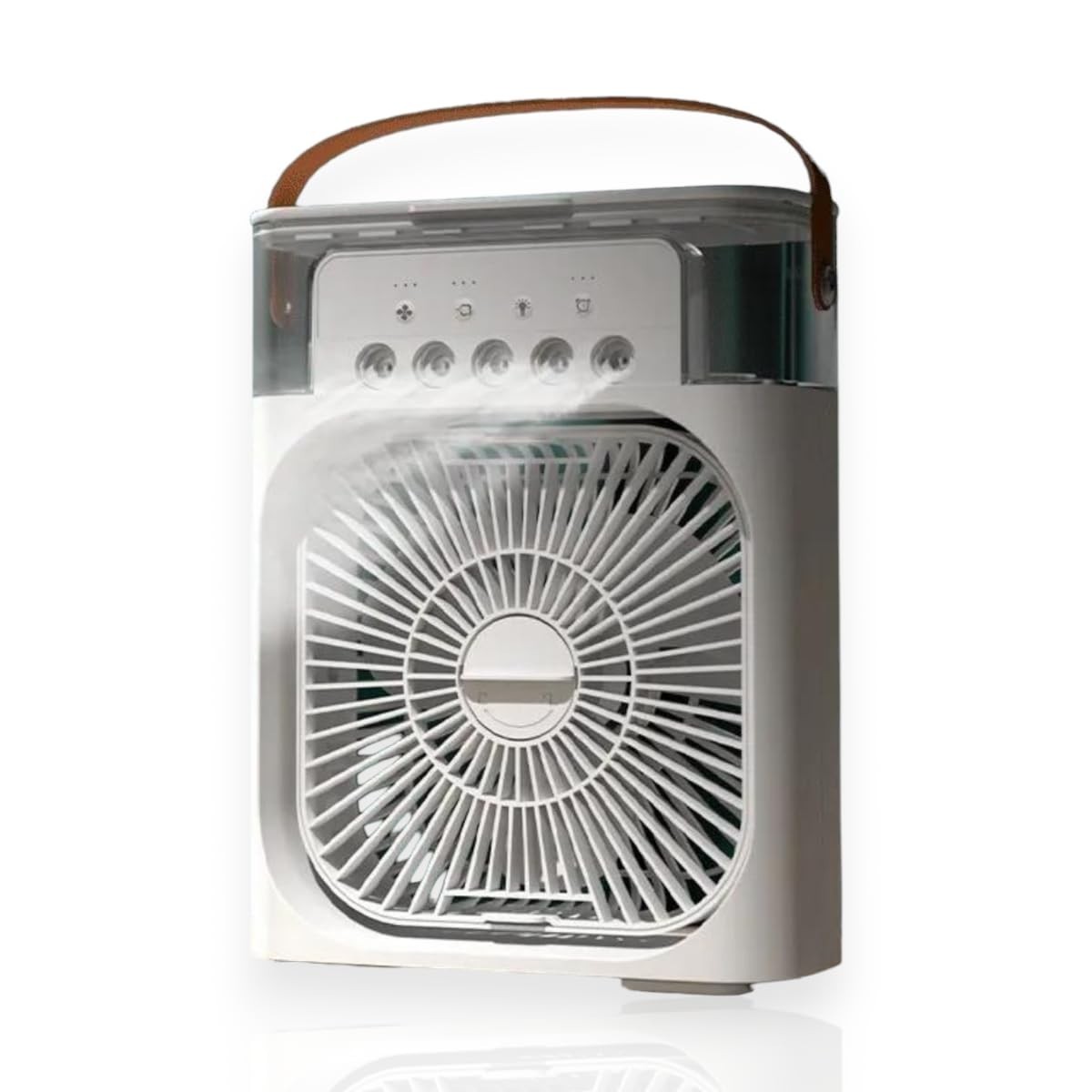 Ventilador Portátil Mesa Silencioso 3 Velocidades + Umidificador LED 5V Branco
