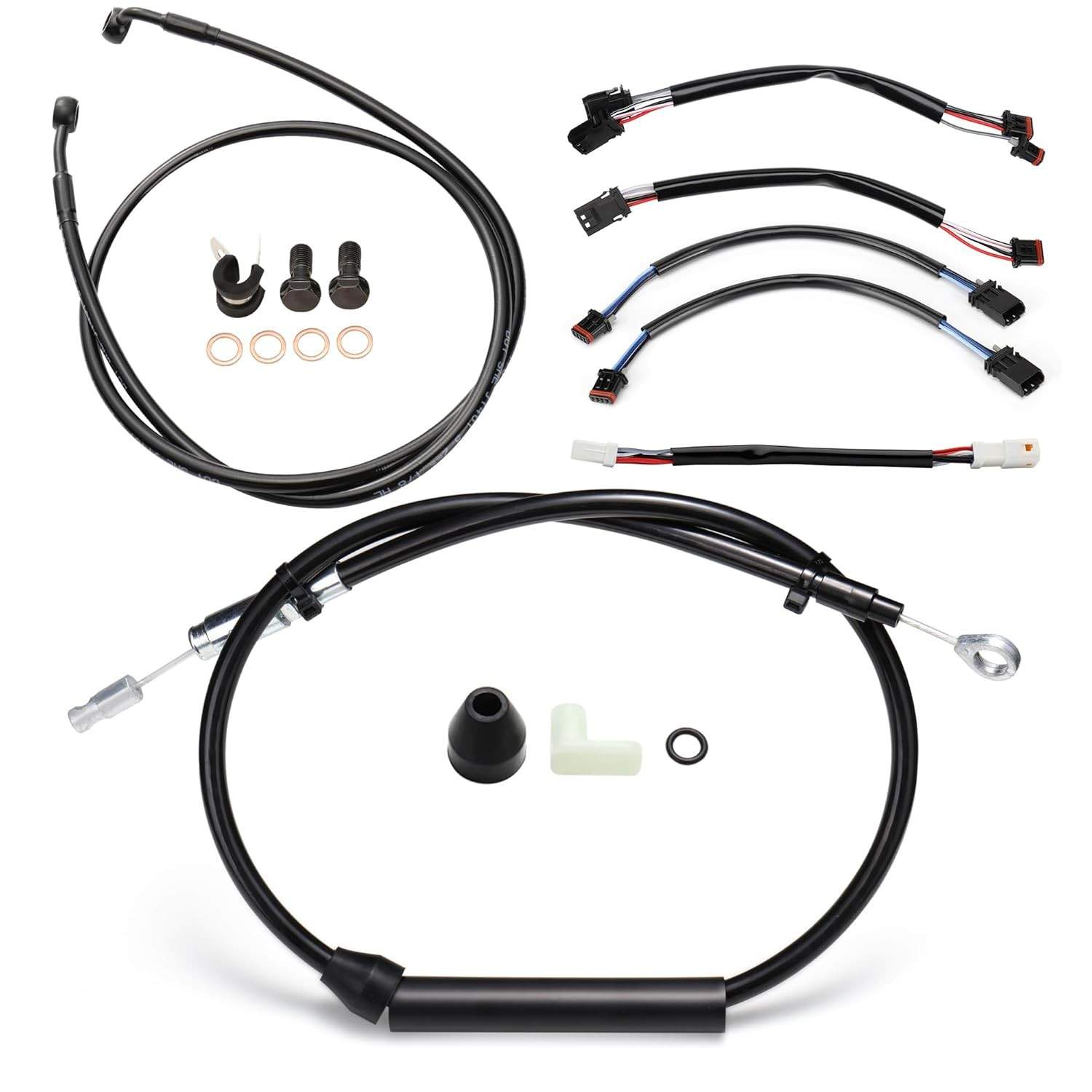 Kit Cabos e Chicotes MoKitDora 40,64cm para Harley Softail 2018-2021 (Sem ABS) - Acelere seu Estilo!