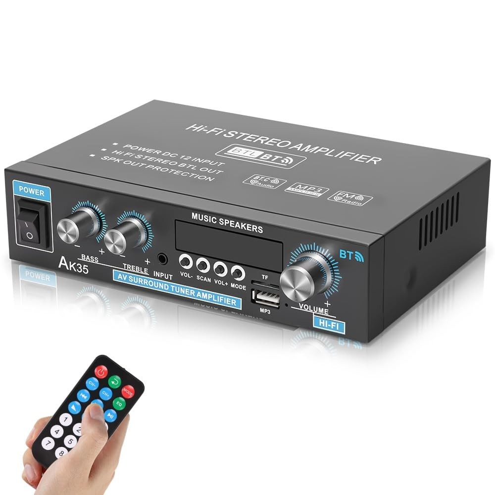 Mini Amplificador Bluetooth 90W+90W: Som Potente e Conectividade Total