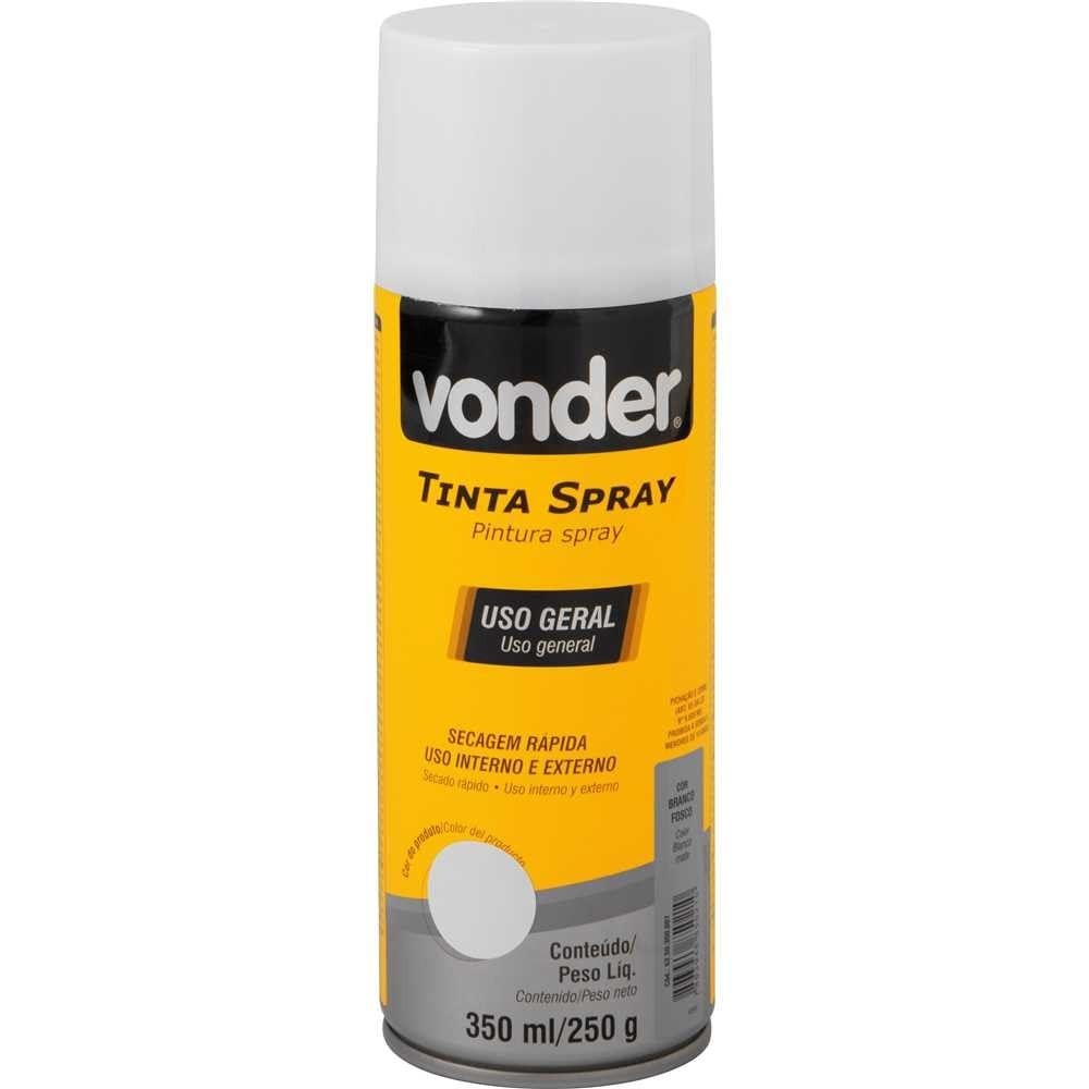 Tinta Spray Branco Fosco 350ml - Acabamento Perfeito para Projetos Criativos com Vonder