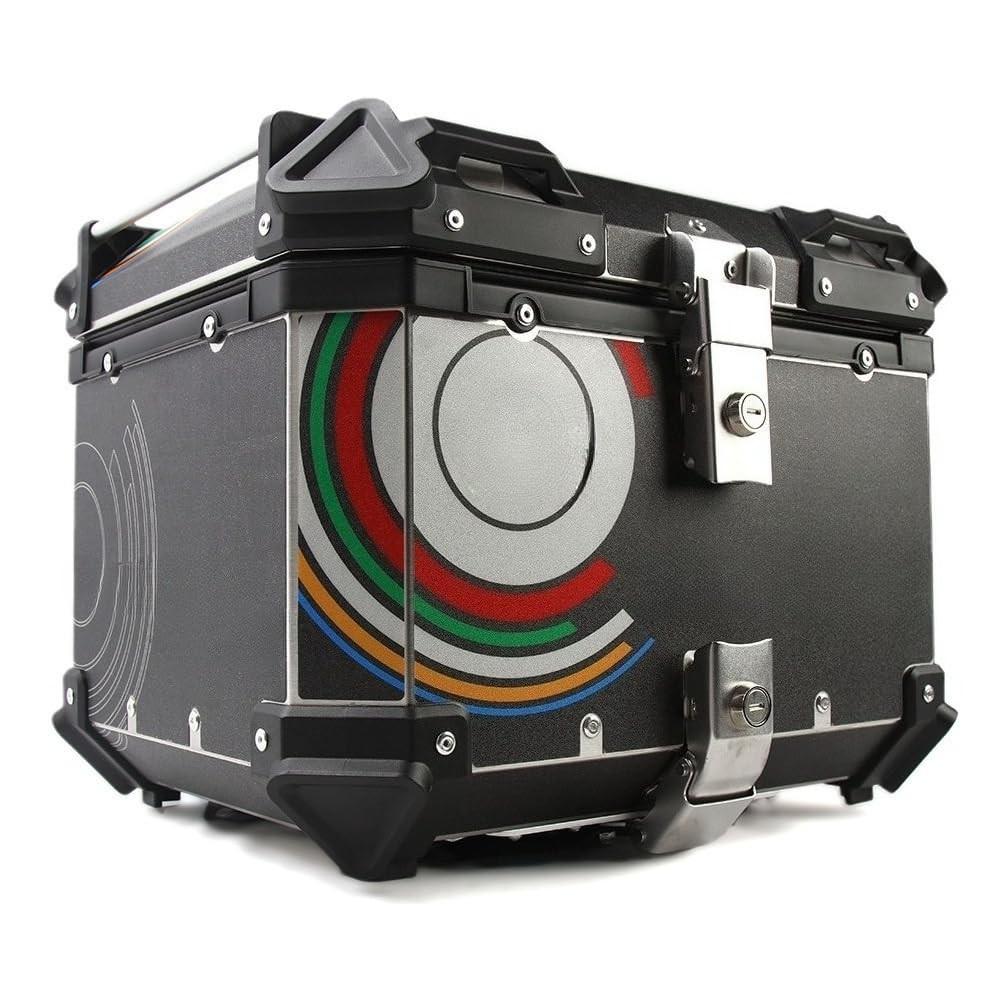 Baú Alumínio Moto 45L Top Case Preto - Segurança e Estilo para Suas Viagens