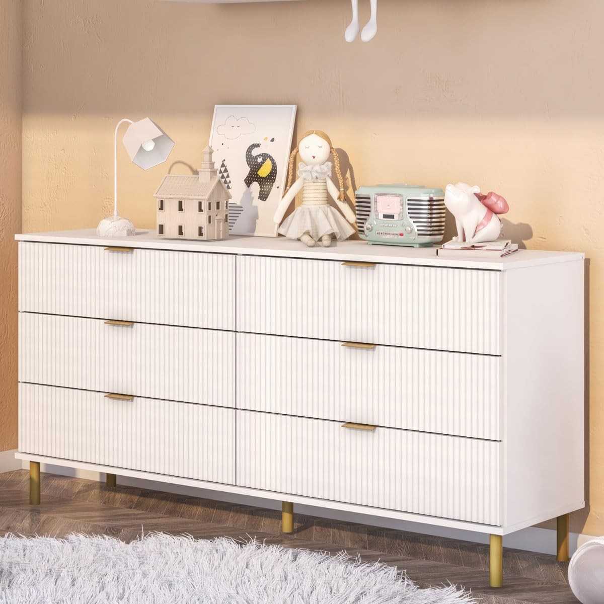Cômoda Ditália Rio 6 Gavetas com Fecho Suave - Design Moderno e Funcionalidade Premium
