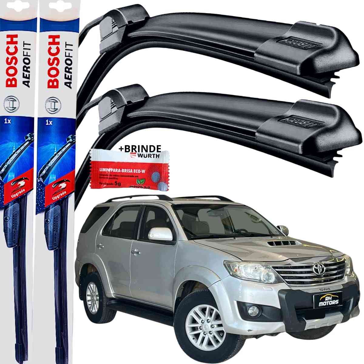 Kit Palhetas Limpador Parabrisa Bosch Aerofit para Toyota SW4 (2005-2015) - Limpeza Superior