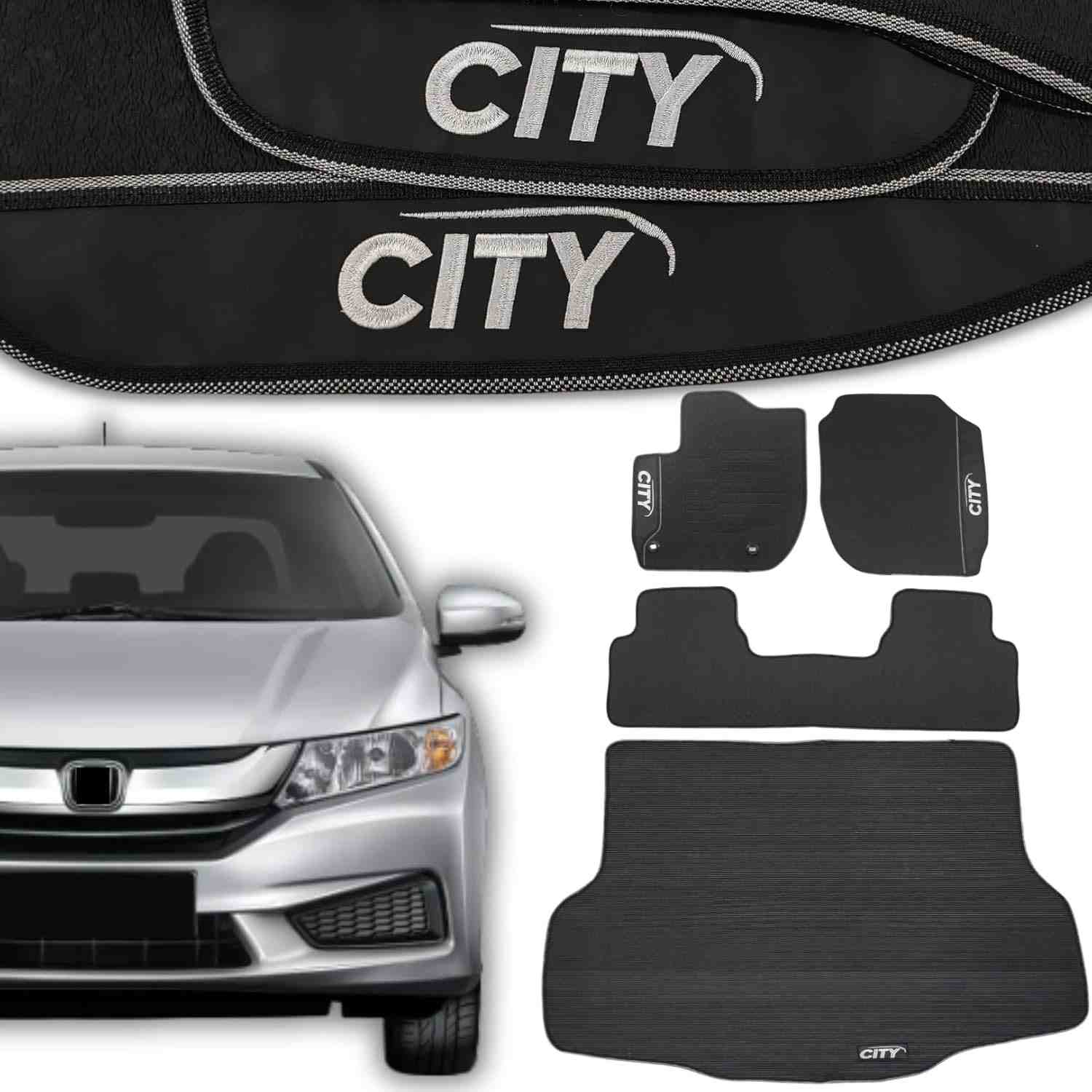 Kit Tapete Automotivo Emborrachado Impermeável para Honda City 2022-2025 EX, EXL, Touring - Flexível e Durável