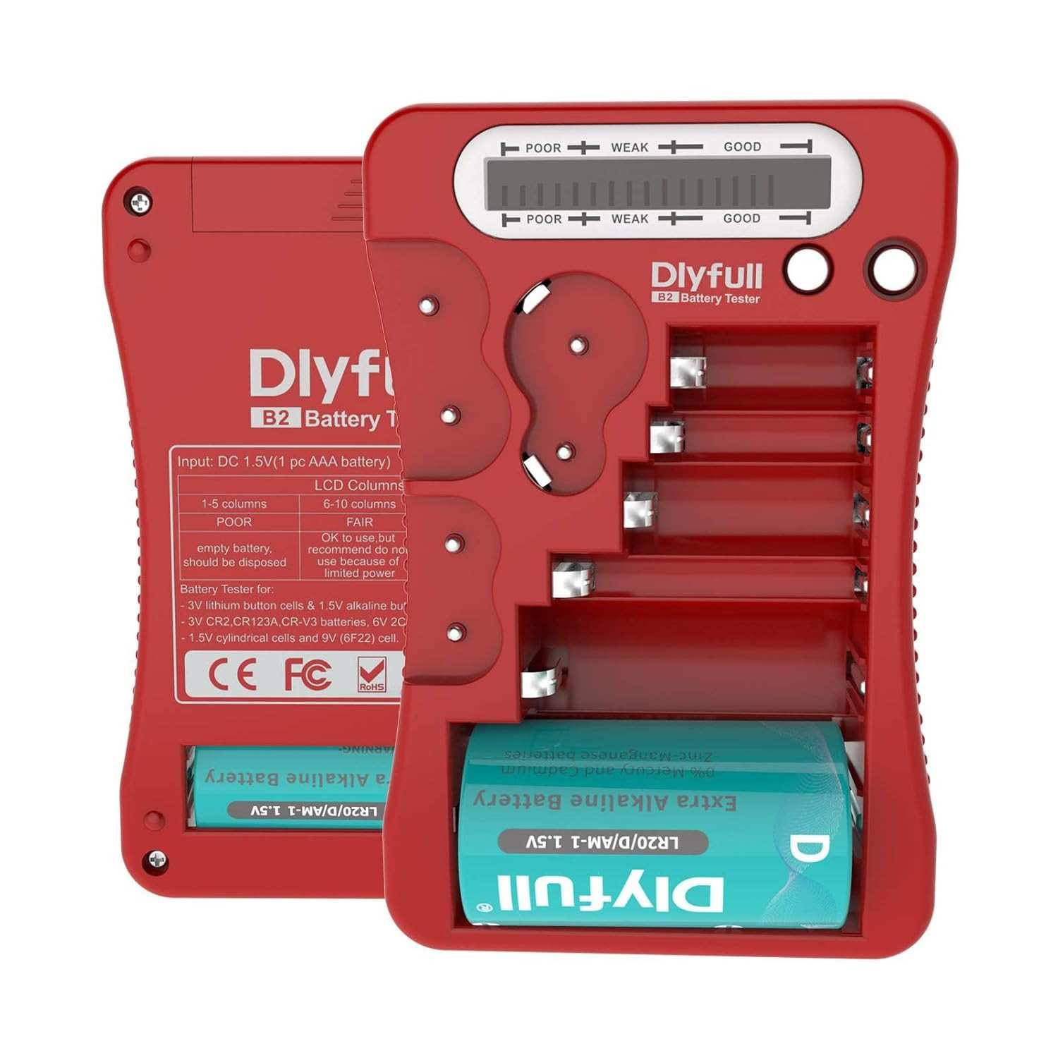 Testador de Bateria Universal Dlyfull com LCD: Saiba a Saúde das Suas Pilhas!
