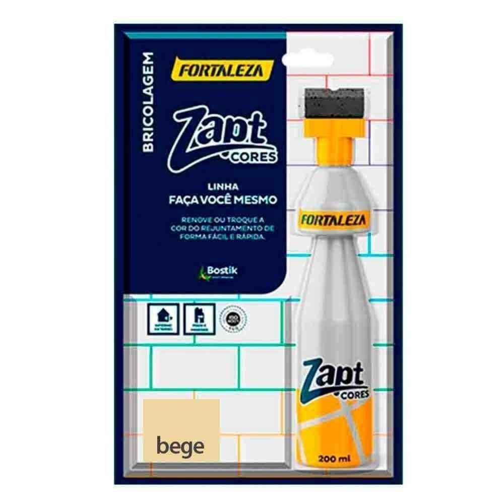 FORTALEZA Zapt Cores Bege – Tinta para Rejunte Acrílico com Alta Cobertura e Proteção Fungicida – Renove seu Rejunte em Minutos