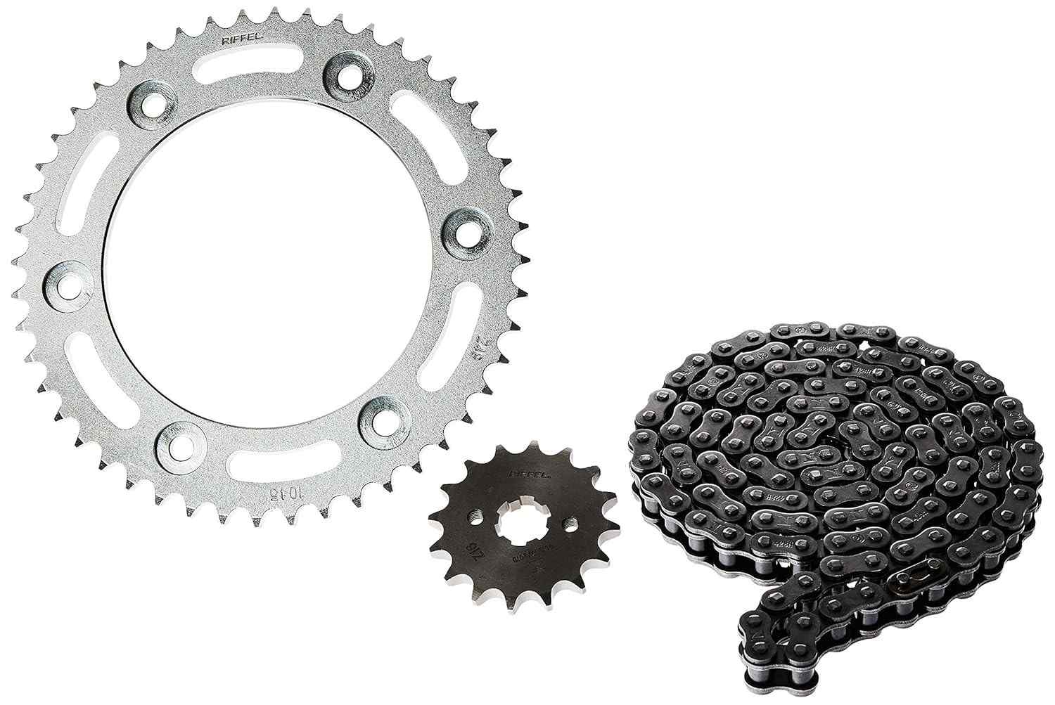 Kit Nxr 160 Bros (15 , 18) / Xre 190 (16 , 17) 48Z X 16Z Com Corrente 428H X 128L , Titanium (1045) , Riffel